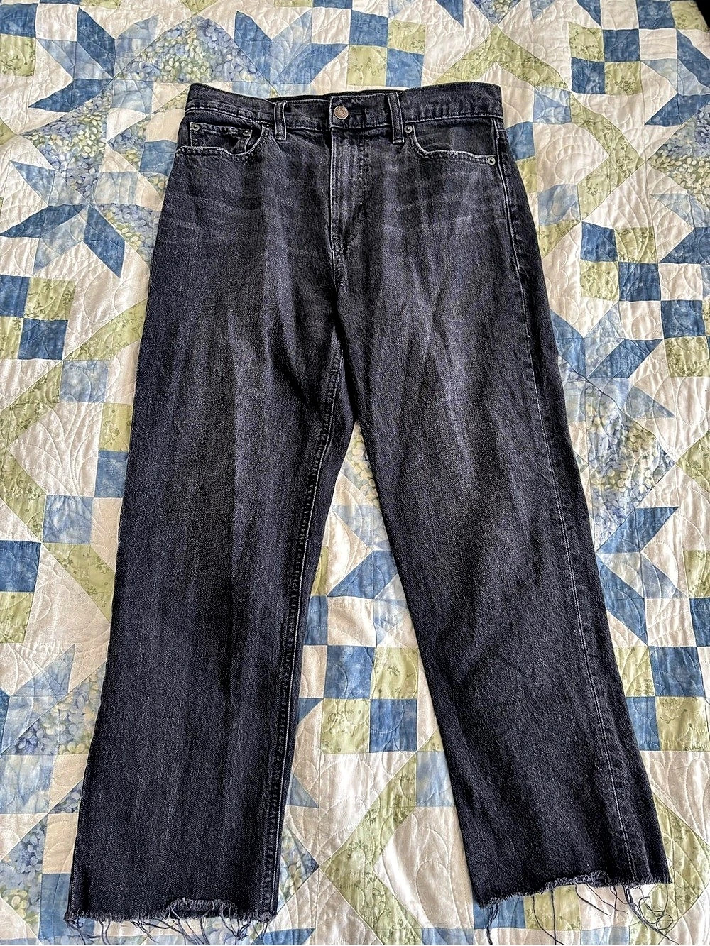 Gap Cheeky Straight Sky High Straight Leg Jeans Petite Black Good